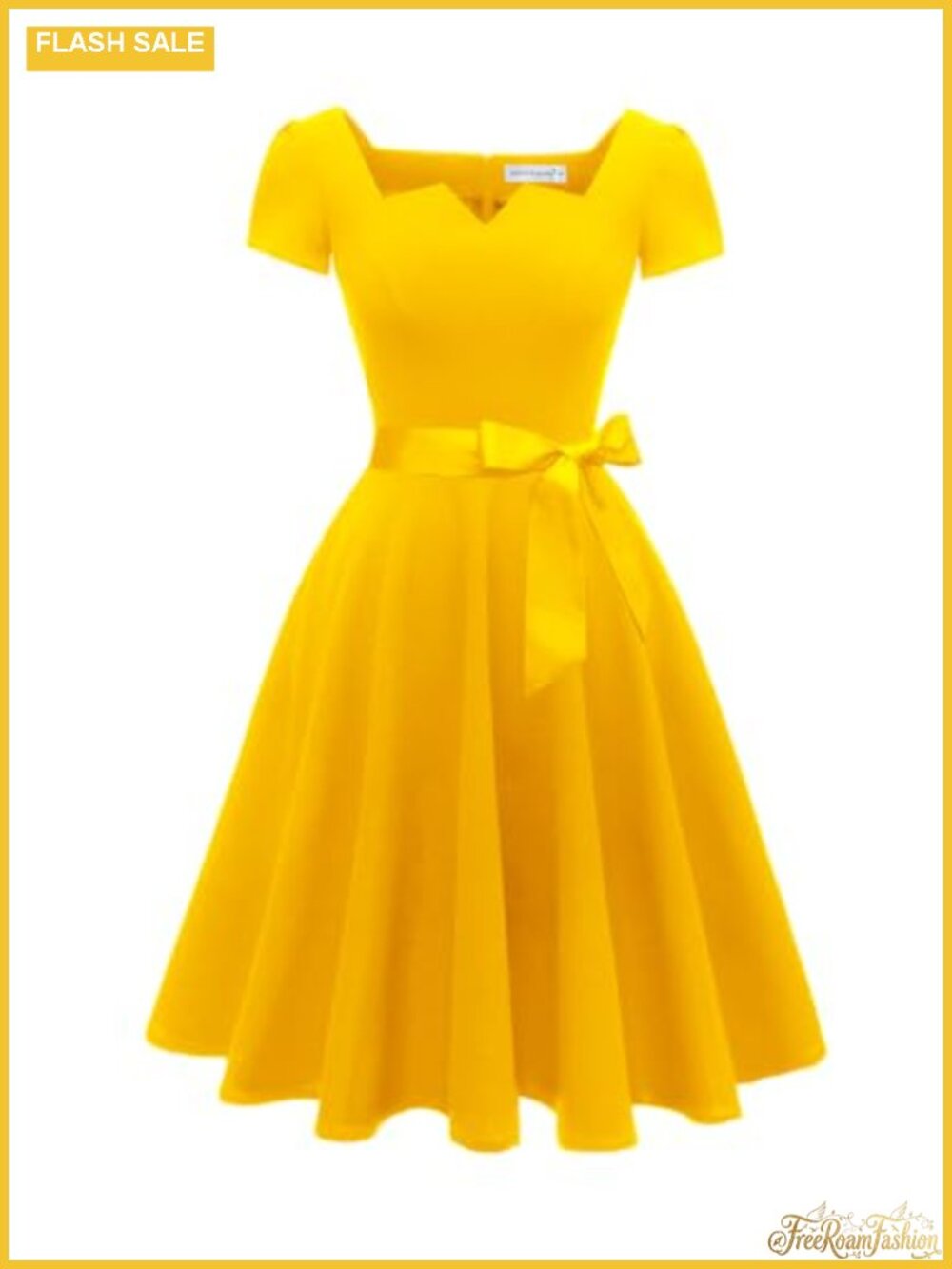 Vintage 1950s Cocktail Party Swing Dress with Pockets V-Neck Short Sleeve